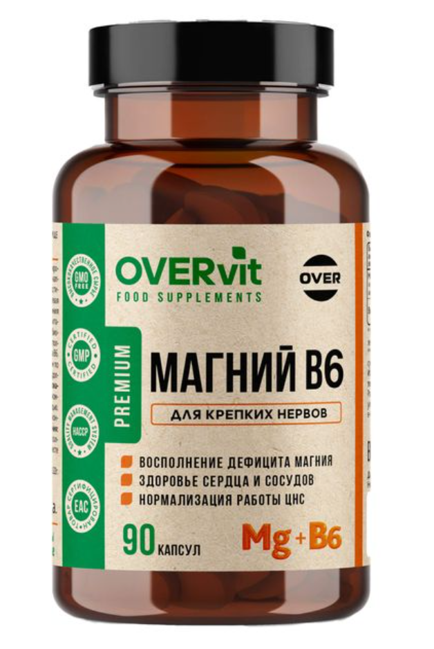 фото упаковки OVERvit Магний+Витамин В6