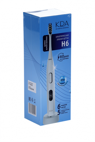 КДА электрическая зубная щетка H6, щетка зубная электрическая, белого цвета, 1 шт.