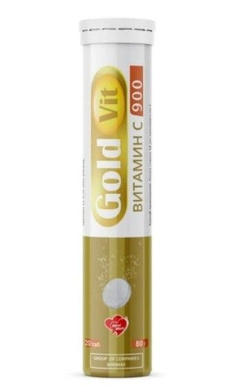 Gold Vit Витамин C 900, таблетки шипучие, 20 шт.