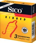 Презервативы Sico Ribbed, презерватив, ребристые, 3 шт.